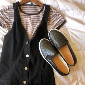 Black jean overall inspired dress!